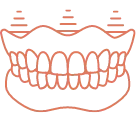 Graphic icon of denture implants